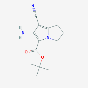 molecular formula C13H17N3O2 B3060110 tert-Butyl 6-amino-7-cyano-2,3-dihydro-1H-pyrrolizine-5-carboxylate CAS No. 1708079-62-2