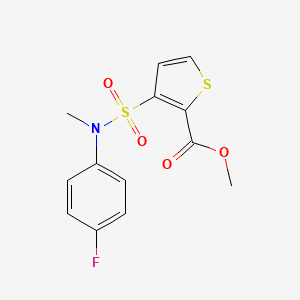 molecular formula C13H12FNO4S2 B3060113 Methyl 3-{[(4-fluorophenyl)(methyl)amino]sulfonyl}thiophene-2-carboxylate CAS No. 1708401-69-7