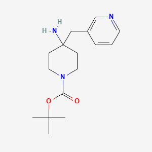 molecular formula C16H25N3O2 B3060115 tert-Butyl 4-amino-4-(pyridin-3-ylmethyl)piperidine-1-carboxylate CAS No. 1713163-24-6