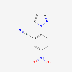 molecular formula C10H6N4O2 B3060119 5-Nitro-2-(pyrazol-1-yl)benzonitrile CAS No. 17417-12-8