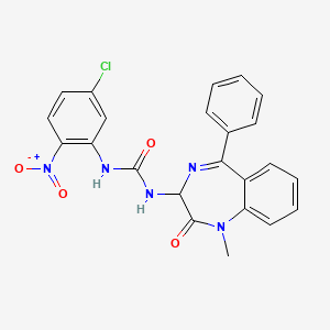 molecular formula C23H18ClN5O4 B3060130 1-(1-methyl-2-oxo-5-phenyl-2,3-dihydro-1H-1,4-diazepin-3-yl)-3-(5-chloro-2-nitrophenyl)urea CAS No. 1796905-13-9