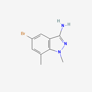 molecular formula C9H10BrN3 B3060147 5-溴-1,7-二甲基-1H-吲唑-3-胺 CAS No. 1820704-52-6