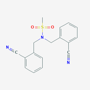 molecular formula C17H15N3O2S B3060149 N,N-Bis[(2-cyanophenyl)methyl]methanesulfonamide CAS No. 1820710-63-1