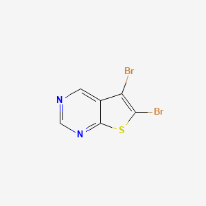 molecular formula C6H2Br2N2S B3060157 5,6-二溴噻吩并[2,3-d]嘧啶 CAS No. 1841081-51-3