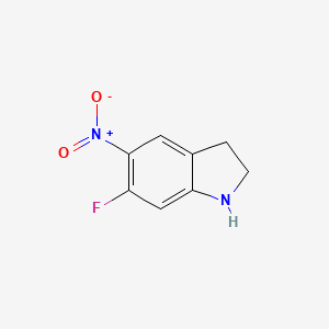molecular formula C8H7FN2O2 B3060167 6-Fluoro-5-nitro-2,3-dihydro-1H-indole CAS No. 1860028-18-7