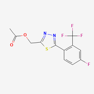 molecular formula C12H8F4N2O2S B3060185 (5-(4-Fluoro-2-(trifluoromethyl)phenyl)-1,3,4-thiadiazol-2-yl)methyl acetate CAS No. 1951438-92-8