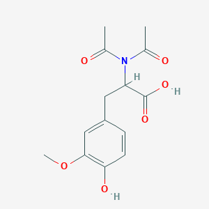 molecular formula C14H17NO6 B3060186 2-(N-Acetylacetamido)-3-(4-hydroxy-3-methoxyphenyl)propanoic acid CAS No. 1951438-94-0