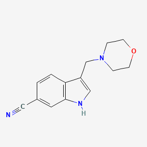 molecular formula C14H15N3O B3060194 3-(吗啉甲基)-1H-吲哚-6-腈 CAS No. 1951444-87-3