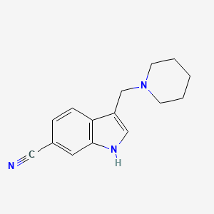molecular formula C15H17N3 B3060195 3-(Piperidin-1-ylmethyl)-1H-indole-6-carbonitrile CAS No. 1951444-91-9