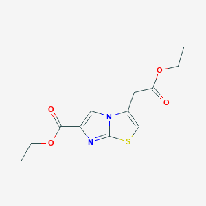 molecular formula C12H14N2O4S B3060198 Ethyl 3-(2-ethoxy-2-oxoethyl)imidazo[2,1-b]thiazole-6-carboxylate CAS No. 1956321-86-0