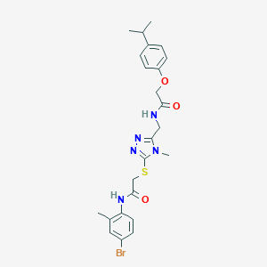molecular formula C24H28BrN5O3S B306020 N-[(5-{[2-(4-bromo-2-methylanilino)-2-oxoethyl]sulfanyl}-4-methyl-4H-1,2,4-triazol-3-yl)methyl]-2-(4-isopropylphenoxy)acetamide 