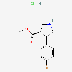 molecular formula C12H15BrClNO2 B3060202 反式-4-(4-溴苯基)吡咯烷-3-羧酸甲酯盐酸盐 CAS No. 1956380-68-9