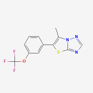 molecular formula C12H8F3N3OS B3060203 6-Methyl-5-(3-(trifluoromethoxy)phenyl)thiazolo[3,2-B][1,2,4]triazole CAS No. 1956381-54-6