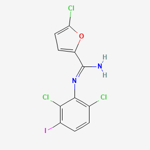 molecular formula C11H6Cl3IN2O B3060205 (E)-5-Chloro-N'-(2,6-dichloro-3-iodophenyl)furan-2-carboximidamide CAS No. 1956426-80-4