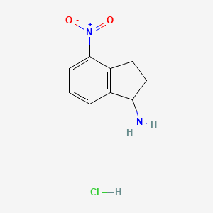 molecular formula C9H11ClN2O2 B3060207 4-Nitro-2,3-dihydro-1H-inden-1-amine hydrochloride CAS No. 1958100-54-3