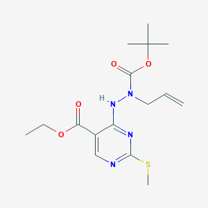 molecular formula C16H24N4O4S B3060217 Ethyl 4-(2-allyl-2-(tert-butoxycarbonyl)hydrazinyl)-2-(methylthio)pyrimidine-5-carboxylate CAS No. 2007908-48-5