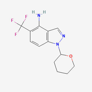 molecular formula C13H14F3N3O B3060228 1-(Tetrahydro-2H-pyran-2-yl)-5-(trifluoromethyl)-1H-indazol-4-amine CAS No. 2044703-06-0