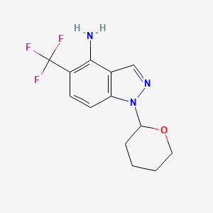 molecular formula C13H14F3N3O B3060228 1-(四氢-2H-吡喃-2-基)-5-(三氟甲基)-1H-吲唑-4-胺 CAS No. 2044703-06-0