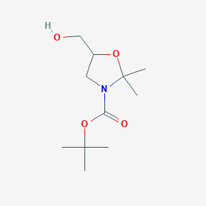molecular formula C11H21NO4 B3060230 Tert-butyl-5-(hydroxymethyl)-2,2-dimethyloxazolidine-3-carboxylate CAS No. 2089651-32-9