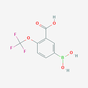 molecular formula C8H6BF3O5 B3060231 3-羧基-4-(三氟甲氧基)苯硼酸 CAS No. 2096329-67-6