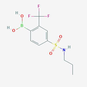 molecular formula C10H13BF3NO4S B3060235 4-(N-丙基磺酰氨基)-2-三氟甲基苯硼酸 CAS No. 2096329-81-4