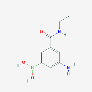 molecular formula C9H13BN2O3 B3060239 3-Amino-5-(ethylcarbamoyl)phenylboronic acid CAS No. 2096330-11-7