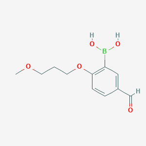 molecular formula C11H15BO5 B3060249 5-甲酰基-2-(3-甲氧基丙氧基)苯硼酸 CAS No. 2096332-21-5