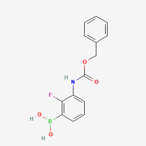 molecular formula C14H13BFNO4 B3060257 3-(Cbz-Amino)-2-fluorophenylboronic acid CAS No. 2096334-11-9
