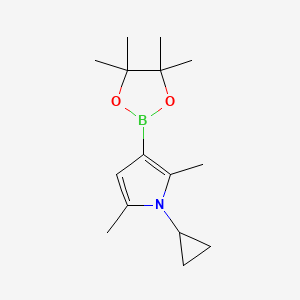 molecular formula C15H24BNO2 B3060272 1-环丙基-2,5-二甲基吡咯-4-硼酸，频哪醇酯 CAS No. 2096338-83-7