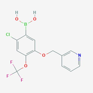 molecular formula C13H10BClF3NO4 B3060275 [2-Chloro-5-(pyridin-3-ylmethoxy)-4-(trifluoromethoxy)phenyl]boronic acid CAS No. 2096339-46-5