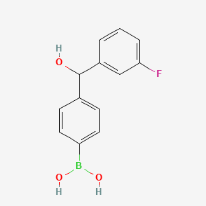 molecular formula C13H12BFO3 B3060286 4-[(3-Fluorophenyl)(hydroxy)methyl]phenylboronic acid CAS No. 2096340-25-7