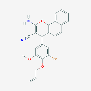 molecular formula C24H19BrN2O3 B306029 4-[4-(allyloxy)-3-bromo-5-methoxyphenyl]-2-amino-4H-benzo[h]chromene-3-carbonitrile 