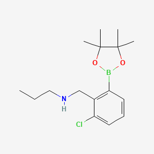 molecular formula C16H25BClNO2 B3060297 3-Chloro-3-(N-propylaminomethyl)phenylboronic acid, pinacol ester CAS No. 2096341-81-8