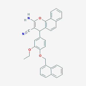 molecular formula C33H26N2O3 B306030 2-amino-4-[3-ethoxy-4-(naphthalen-1-ylmethoxy)phenyl]-4H-benzo[h]chromene-3-carbonitrile 