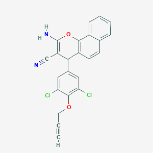 molecular formula C23H14Cl2N2O2 B306032 2-amino-4-[3,5-dichloro-4-(2-propynyloxy)phenyl]-4H-benzo[h]chromene-3-carbonitrile 