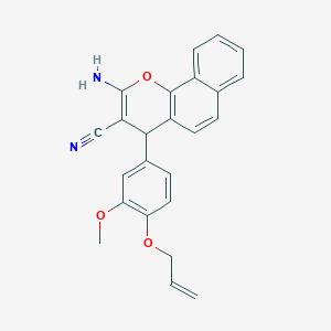 molecular formula C24H20N2O3 B306035 4-(4-Allyloxy-3-methoxy-phenyl)-2-amino-4H-benzo[h]chromene-3-carbonitrile 