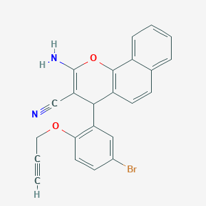 molecular formula C23H15BrN2O2 B306036 2-amino-4-[5-bromo-2-(2-propynyloxy)phenyl]-4H-benzo[h]chromene-3-carbonitrile 
