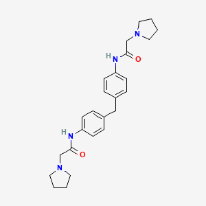molecular formula C25H32N4O2 B3060362 2-pyrrolidin-1-yl-N-[4-[[4-[(2-pyrrolidin-1-ylacetyl)amino]phenyl]methyl]phenyl]acetamide CAS No. 298215-35-7