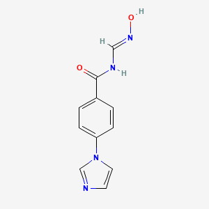 molecular formula C11H10N4O2 B3060366 N-[(hydroxyimino)methyl]-4-(1H-imidazol-1-yl)benzenecarboxamide CAS No. 303994-74-3