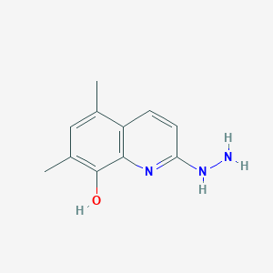 molecular formula C11H13N3O B3060380 2-Hydrazinyl-5,7-dimethylquinolin-8-ol CAS No. 317375-38-5
