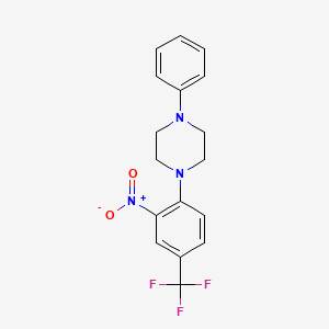 molecular formula C17H16F3N3O2 B3060390 1-[2-Nitro-4-(trifluoromethyl)phenyl]-4-phenylpiperazine CAS No. 325702-84-9