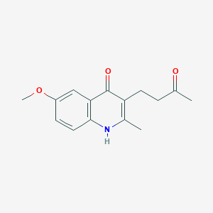 molecular formula C15H17NO3 B3060398 4-(4-Hydroxy-6-methoxy-2-methylquinolin-3-YL)butan-2-one CAS No. 332150-27-3