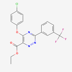 molecular formula C19H13ClF3N3O3 B3060411 5-(4-氯苯氧基)-3-[3-(三氟甲基)苯基]-1,2,4-三嗪-6-甲酸乙酯 CAS No. 338957-79-2