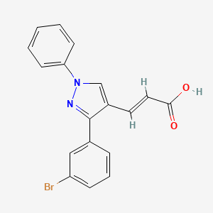 molecular formula C18H13BrN2O2 B3060444 (E)-3-(3-(3-Bromophenyl)-1-phenyl-1H-pyrazol-4-yl)acrylic acid CAS No. 372107-21-6