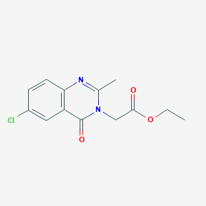 molecular formula C13H13ClN2O3 B3060463 6-Chloro-2-methyl-4-oxo-3(4H)-quinazolineacetic acid ethyl ester CAS No. 40889-45-0