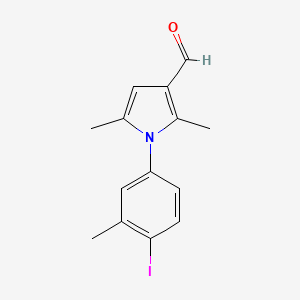 molecular formula C14H14INO B3060472 1-(4-Iodo-3-methylphenyl)-2,5-dimethyl-1H-pyrrole-3-carbaldehyde CAS No. 423750-08-7