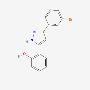molecular formula C16H13BrN2O B3060474 2-[5-(3-溴苯基)-1H-吡唑-3-基]-5-甲基苯酚 CAS No. 423753-91-7