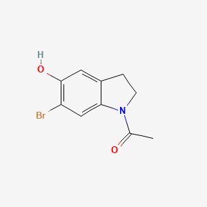 molecular formula C10H10BrNO2 B3060477 1-(6-Bromo-5-hydroxy-2,3-dihydro-1H-indol-1-yl)ethan-1-one CAS No. 42443-15-2