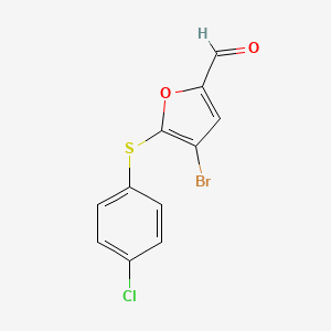 molecular formula C11H6BrClO2S B3060478 4-溴-5-[(4-氯苯基)硫]-2-呋喃甲醛 CAS No. 425681-51-2
