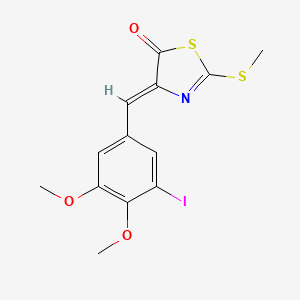molecular formula C13H12INO3S2 B3060483 (4Z)-4-(3-碘-4,5-二甲氧基苄亚叉基)-2-(甲硫基)-1,3-噻唑-5(4H)-酮 CAS No. 430450-90-1
